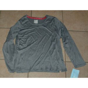 MUK LUKS Gray Sz Medium Soft Stretchy Microfiber Long Sleeve Comfy Shirt NEW NWT